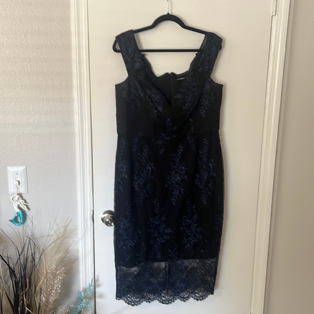 City chic black and blue cocktail dress XS (14)